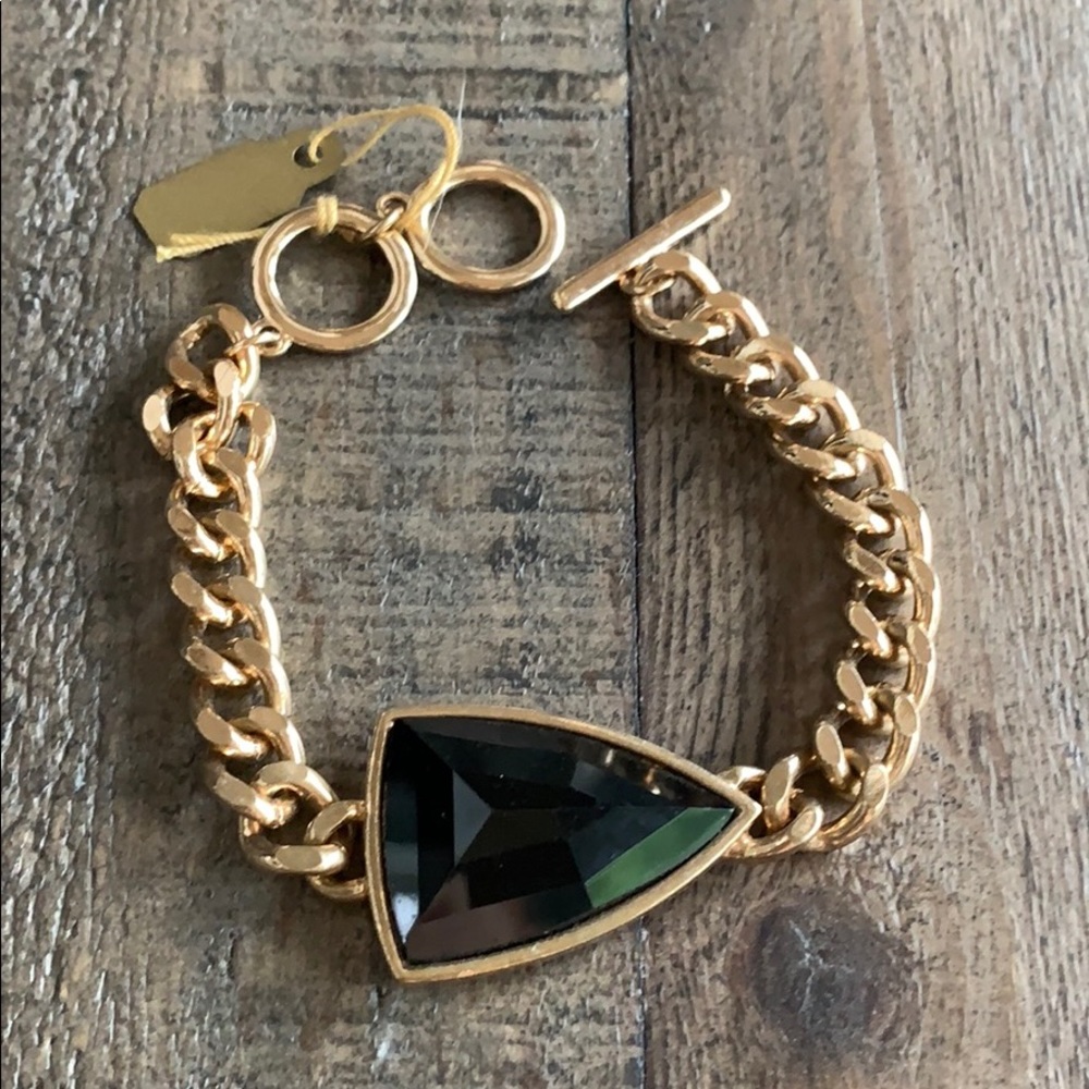 Gold Black stone bracelet ✨